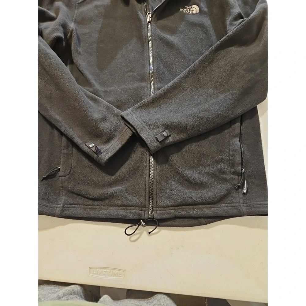 North Face Jacket Mens Lg Black Flashdry Full Zip Fleece Outdoor Recycled(A1042)